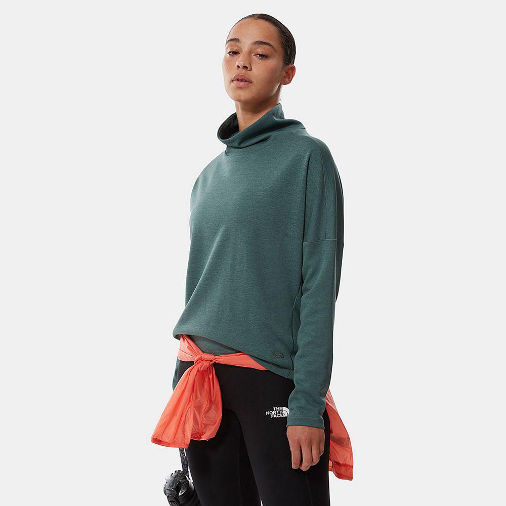 The North Face Active Trail Basin Funnel Neck Γυναικεια Active Tops - Πρασινο (ETXL59680)